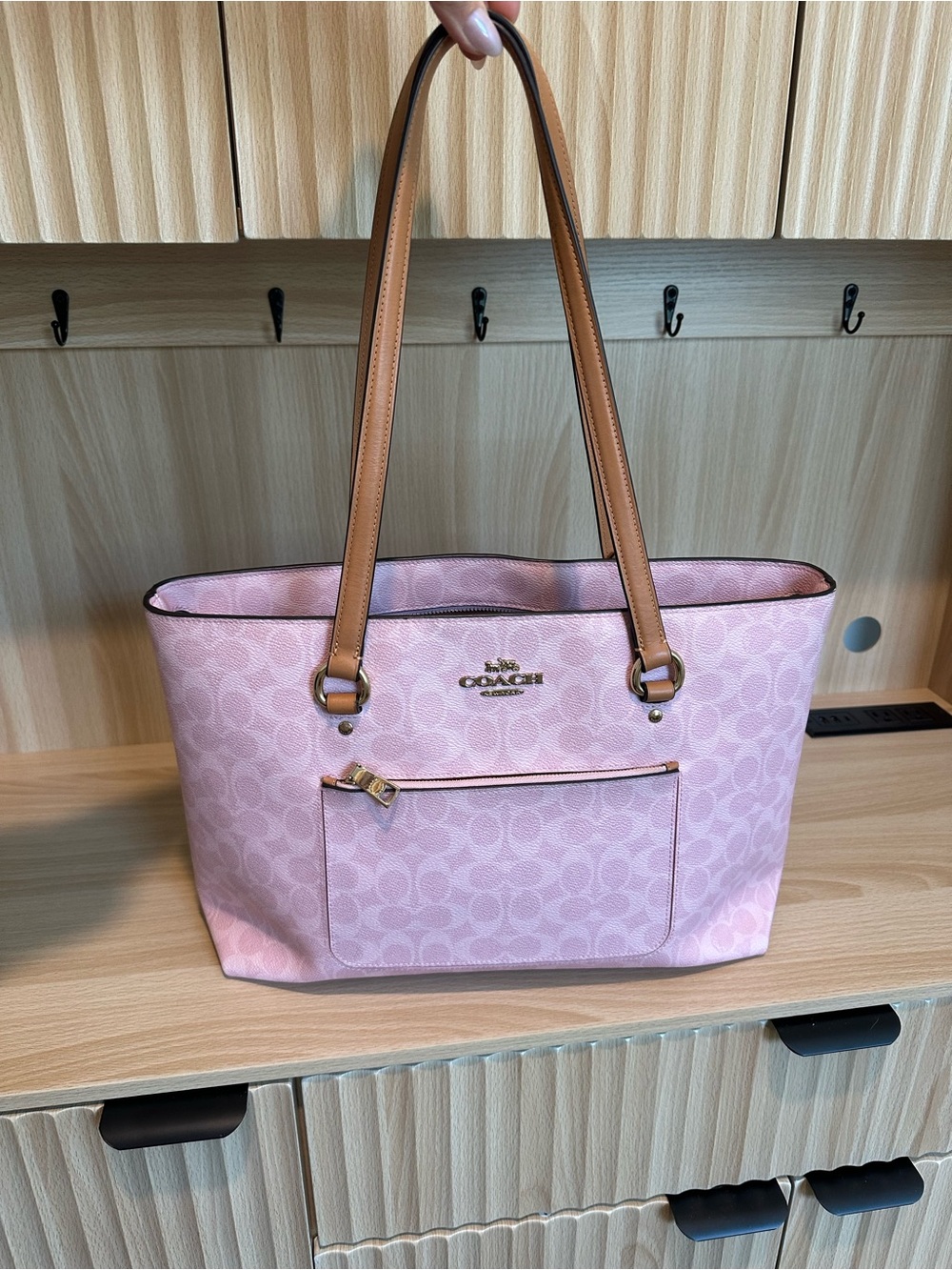 COACH Powder Pink Signature Tote Bag Authentic